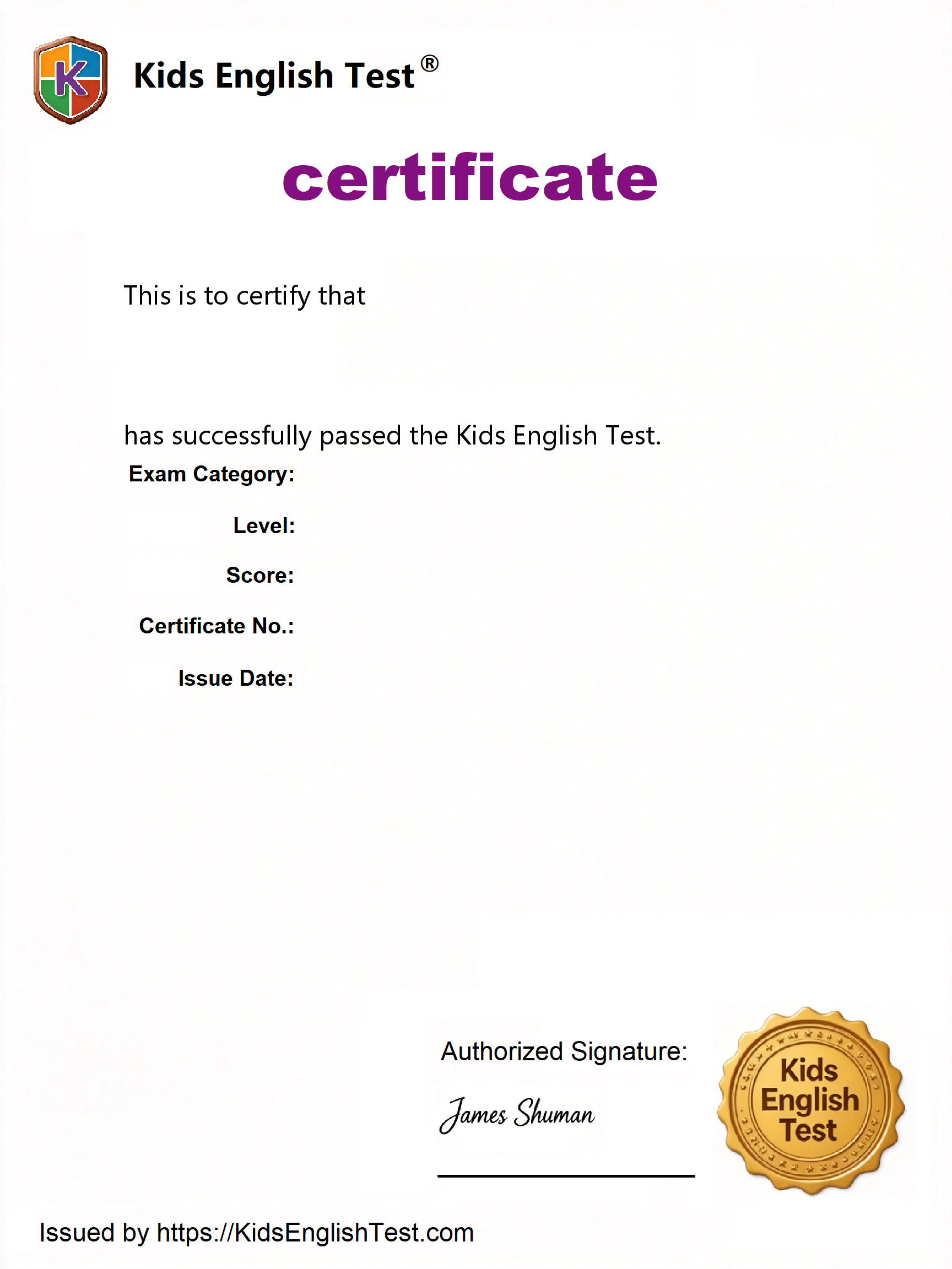 Certificate